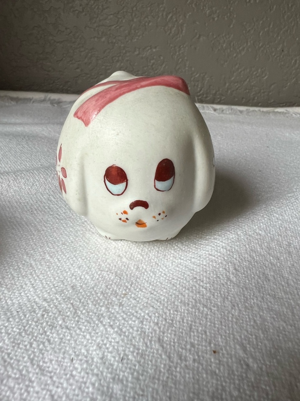 Vintage salt pepper White Ceramic Puppy Figurine